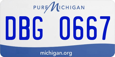 MI license plate DBG0667