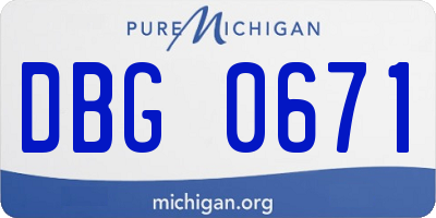 MI license plate DBG0671