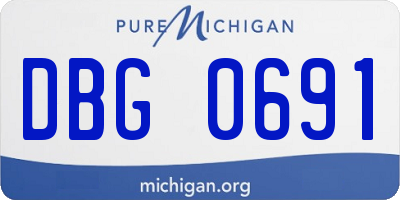 MI license plate DBG0691