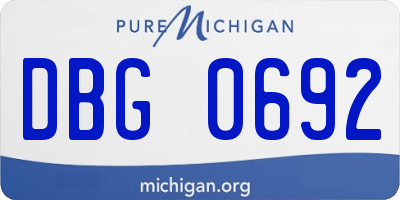 MI license plate DBG0692