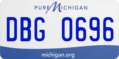 MI license plate DBG0696