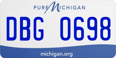 MI license plate DBG0698