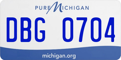 MI license plate DBG0704