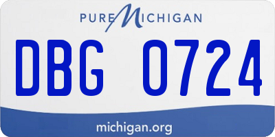 MI license plate DBG0724