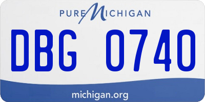 MI license plate DBG0740