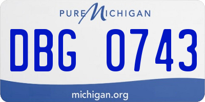 MI license plate DBG0743