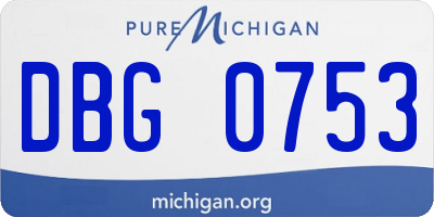MI license plate DBG0753