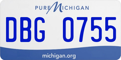 MI license plate DBG0755