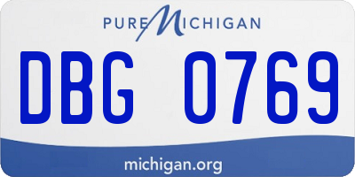 MI license plate DBG0769