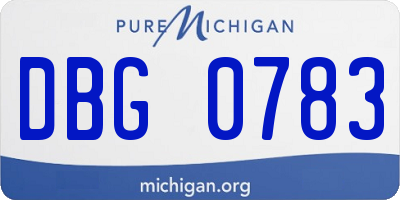 MI license plate DBG0783