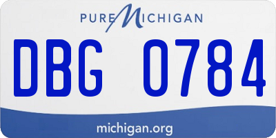 MI license plate DBG0784