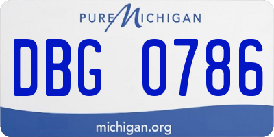 MI license plate DBG0786
