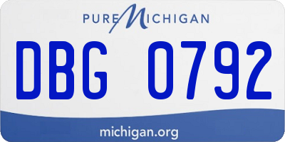MI license plate DBG0792