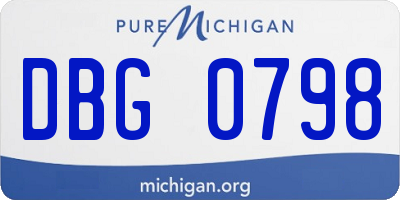 MI license plate DBG0798