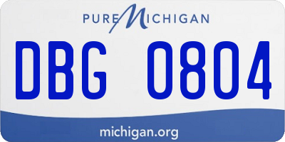 MI license plate DBG0804