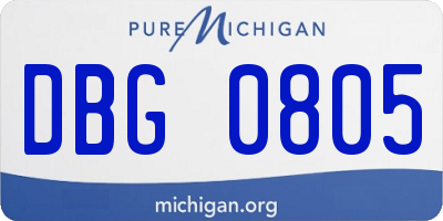 MI license plate DBG0805