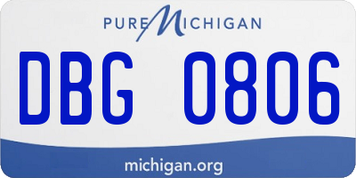 MI license plate DBG0806