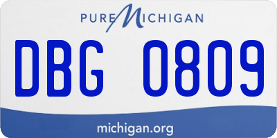 MI license plate DBG0809