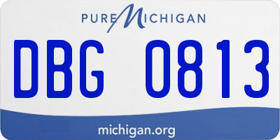 MI license plate DBG0813