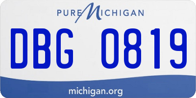 MI license plate DBG0819
