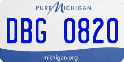 MI license plate DBG0820