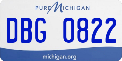 MI license plate DBG0822