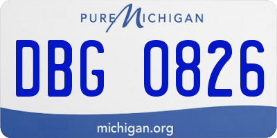 MI license plate DBG0826