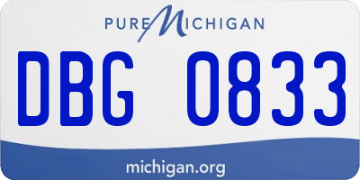 MI license plate DBG0833
