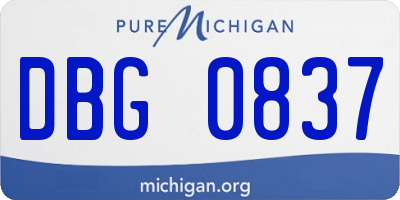 MI license plate DBG0837
