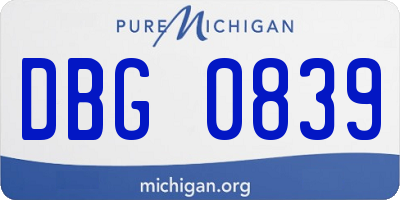 MI license plate DBG0839