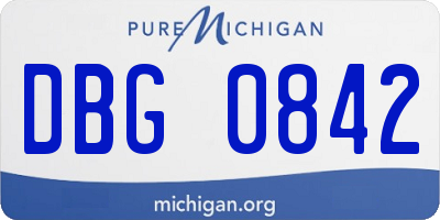 MI license plate DBG0842