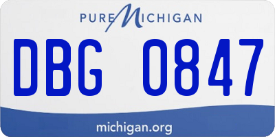 MI license plate DBG0847