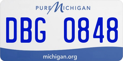 MI license plate DBG0848