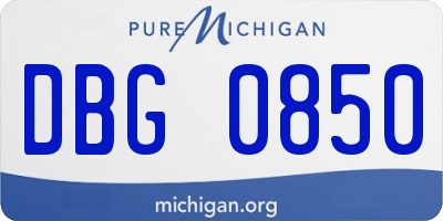 MI license plate DBG0850