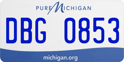 MI license plate DBG0853
