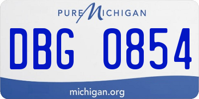 MI license plate DBG0854
