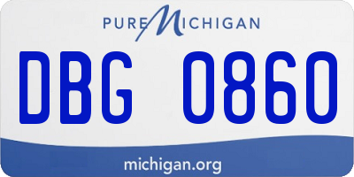 MI license plate DBG0860