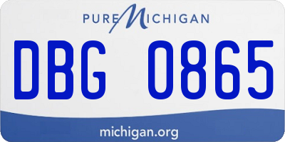 MI license plate DBG0865