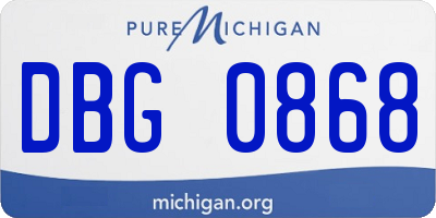MI license plate DBG0868