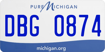 MI license plate DBG0874
