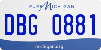 MI license plate DBG0881