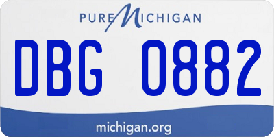 MI license plate DBG0882
