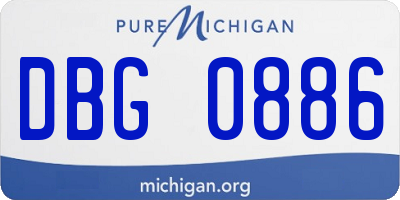 MI license plate DBG0886