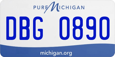 MI license plate DBG0890