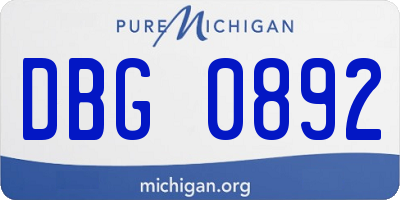 MI license plate DBG0892