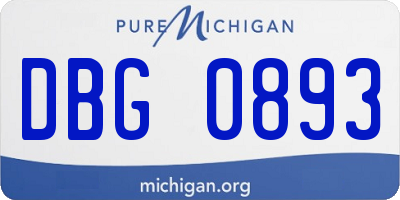 MI license plate DBG0893