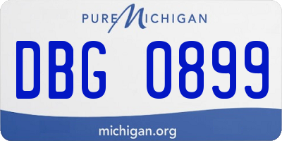 MI license plate DBG0899