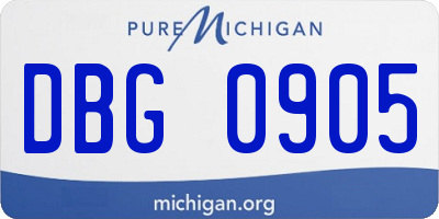MI license plate DBG0905