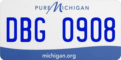 MI license plate DBG0908