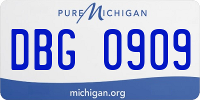 MI license plate DBG0909